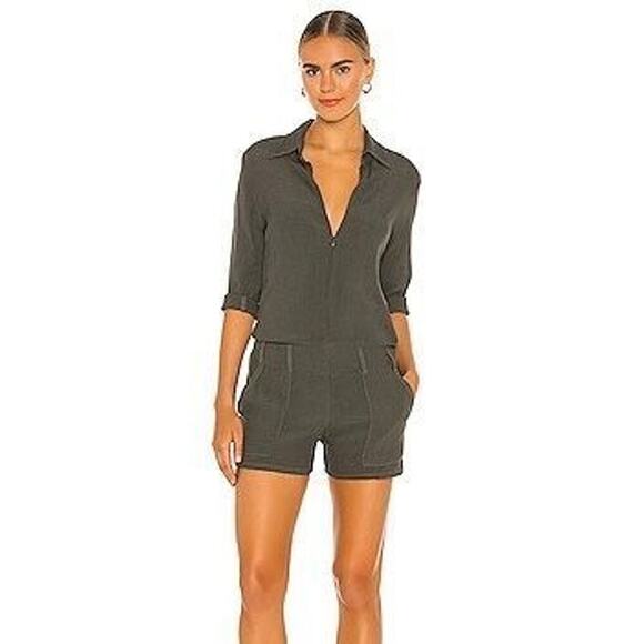 REVOLVE MONROW Zip Up Lounge Romper Sz Small $168 MSRP - Picture 1 of 5